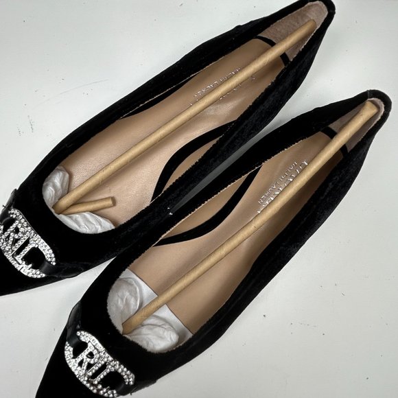 RALPH LAUREN Amory Velvet Crystal Embellishment Pumps Black Women’s Size 6 B - Picture 3 of 6